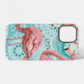 Rosa Flamingos nahtloses Muster iPhone Hülle (Rückseite (Horizontal))