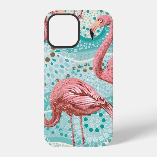 Rosa Flamingos nahtloses Muster iPhone Hülle (Rückseite)