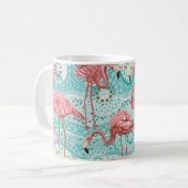 Rosa Flamingos nahtloses Muster Kaffeetasse (Vorderseite Links)