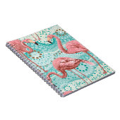 Rosa Flamingos, nahtloses Muster Notizblock (Rechte Seite)
