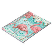 Rosa Flamingos, nahtloses Muster Notizblock (Linke Seite)