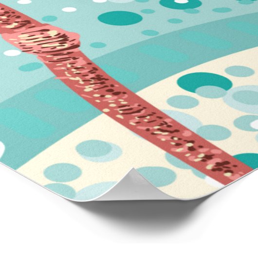 Rosa Flamingos, nahtloses Muster Poster (Ecke)