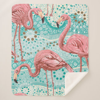 Rosa Flamingos nahtloses Muster Sherpadecke