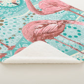 Rosa Flamingos nahtloses Muster Sherpadecke (3/4)