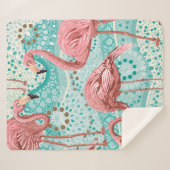 Rosa Flamingos nahtloses Muster Sherpadecke (Vorderseite (Horizontal))
