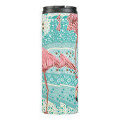 Rosa Flamingos nahtloses Muster Thermosbecher (Rückseite)