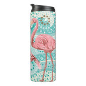 Rosa Flamingos nahtloses Muster Thermosbecher (Nach rechts gedreht)