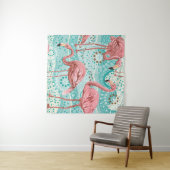 Rosa Flamingos nahtloses Muster Wandteppich (Beispiel (Horizontal))