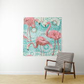 Rosa Flamingos nahtloses Muster Wandteppich (Beispiel)