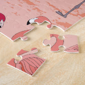 Rosa Flamingos: Nahtloses tropisches Muster Puzzle (Seite)