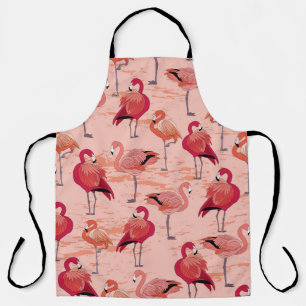 Rosa Flamingos: Nahtloses tropisches Muster Schürze