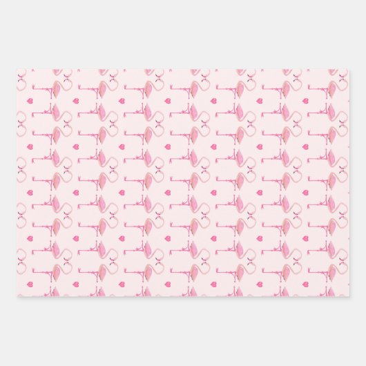 Rosa Flamingos-Packpapier Geschenkpapier Set (Vorderseite 2)