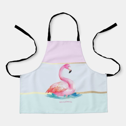 Rosa Flamingos Pastell Bunt Schürze (Vorderseite)