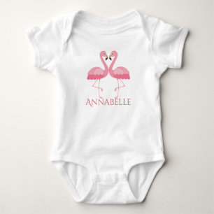 Rosa Flamingos Personalisieren Baby Strampler