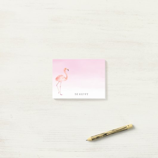 Rosa Flamingos personalisiert Post-it Klebezettel (Auf Schreibtisch)