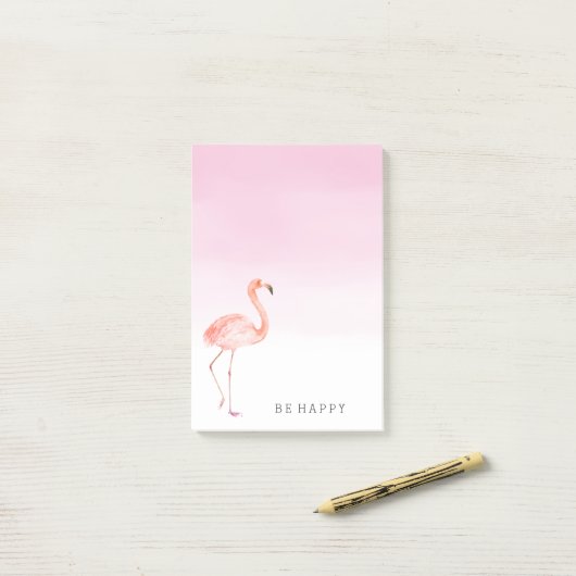Rosa Flamingos personalisiert Post-it Klebezettel (Auf Schreibtisch)