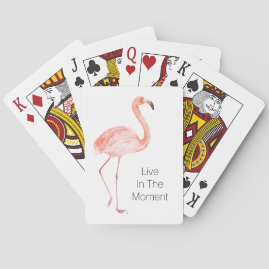 Rosa Flamingos Personalisiert Spielkarten (Rückseite)