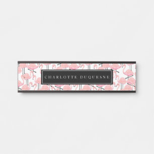 Rosa Flamingos personalisiert Türschild