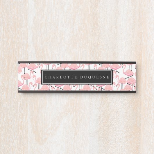 Rosa Flamingos personalisiert Türschild (Vorderseite )