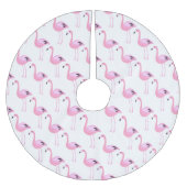 Rosa Flamingos Polyester Weihnachtsbaumdecke (Vorderseite)