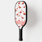 Rosa Flamingos preppy individuelle Name modern Pickleball Schläger (Links)