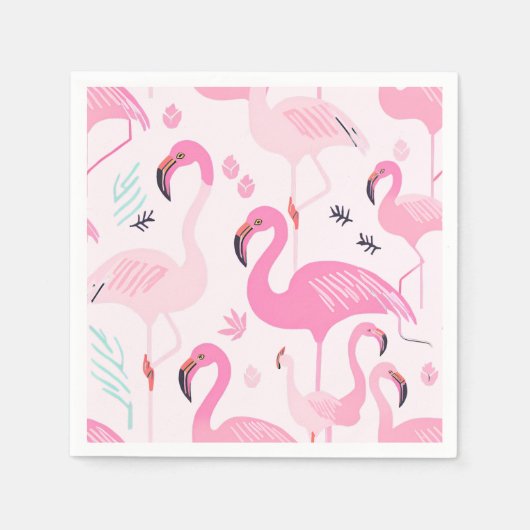 Rosa Flamingos Serviette (Vorderseite)