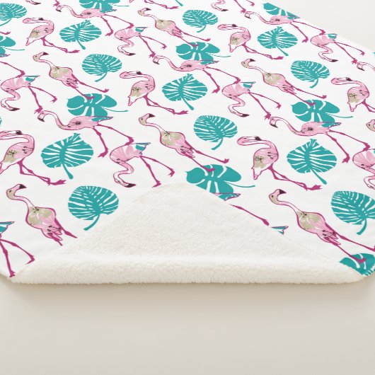 Rosa Flamingos Sherpadecke (3/4)