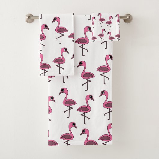 Rosa Flamingos Sommer tropisch Badhandtuch Set (Insitu)