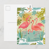 ROSA FLAMINGOS STEHEN ZUSAMMEN POSTKARTE (Vorne/Hinten)