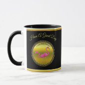 Rosa Flamingos, stehend zusammen mit Goldfolie Tasse (Links)