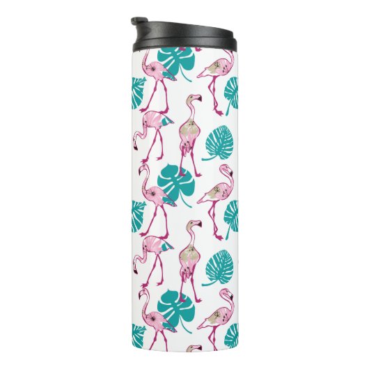 Rosa Flamingos Thermosbecher (Nach rechts gedreht)