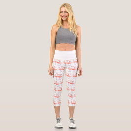 Rosa Flamingos Tropenvögel Niedlicher Vogel Capri Leggings