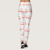 Rosa Flamingos Tropenvögel Niedlicher Vogel Leggings (Rückseite)