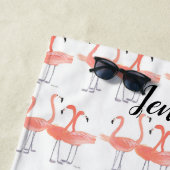 Rosa Flamingos Tropenvögel Niedlicher Vogel Strandtuch (Beispiel)