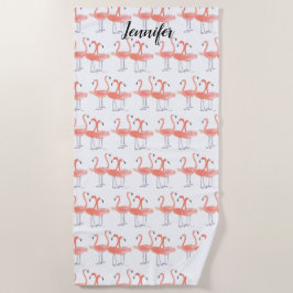 Rosa Flamingos Tropenvögel Niedlicher Vogel Strandtuch