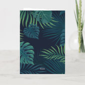 Rosa Flamingos Tropical Palm Blätter Geburtstag Karte (Rückseite)