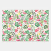 Rosa Flamingos tropische Blätter (Vorderseite 3)