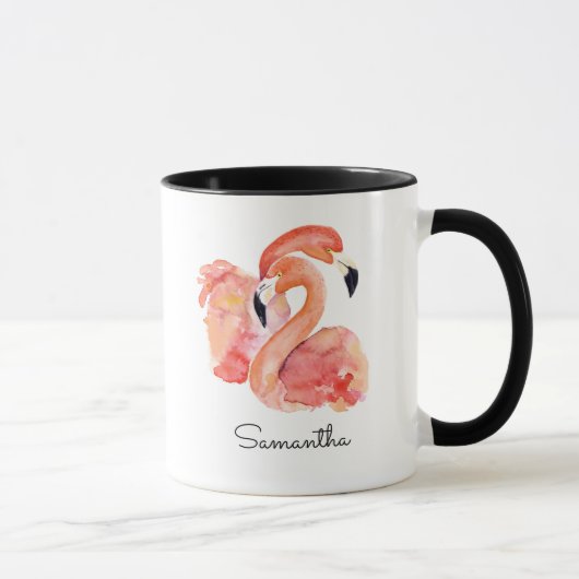 Rosa Flamingos tropische Vögel mit Ihrem Namen Tasse (Rechts)