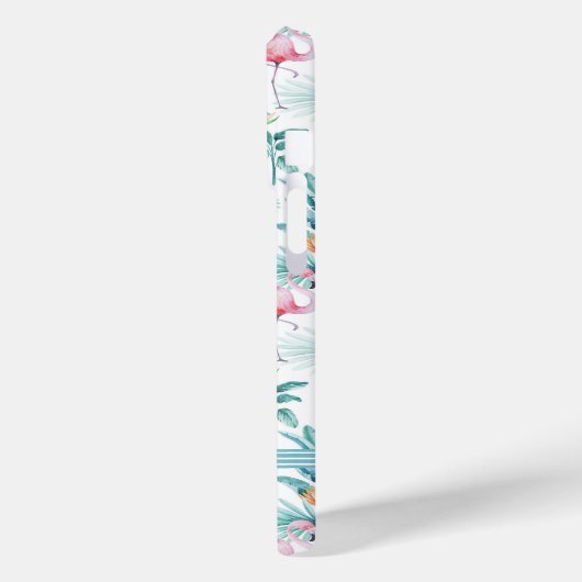 Rosa Flamingos tropisches Blätter Muster Case-Mate iPhone Hülle (Rückseite / Links)