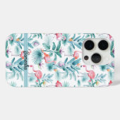Rosa Flamingos tropisches Blätter Muster Case-Mate iPhone Hülle (Rückseite (Horizontal))