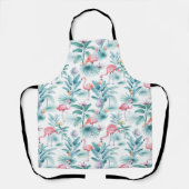 Rosa Flamingos tropisches Blätter Muster Schürze (Vorderseite)