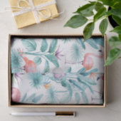 Rosa Flamingos tropisches Blätter Muster Seidenpapier (Geschenk)