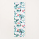 Rosa Flamingos tropisches Blätter Muster Yogamatte (Vorderseite)