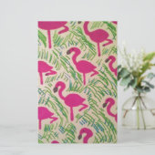 Rosa Flamingos tropisches Muster Briefpapier (Stehend Vorderseite)