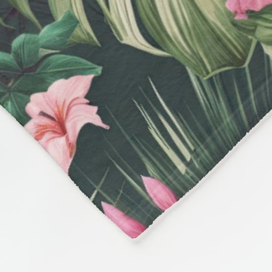 Rosa Flamingos tropisches Muster Fleecedecke (Ecke)