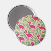 Rosa Flamingos tropisches Muster Magnet (Vorderseite/Rückseite)