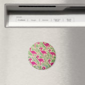Rosa Flamingos tropisches Muster Magnet (In Situ (Geschirrspüler))