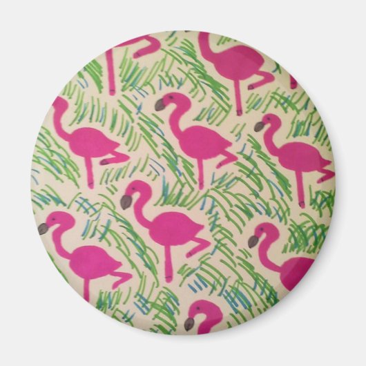 Rosa Flamingos tropisches Muster Magnet (Vorne)