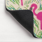 Rosa Flamingos tropisches Muster Mousepad (Ecke)