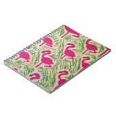 Rosa Flamingos tropisches Muster Notizblock (Linke Seite)